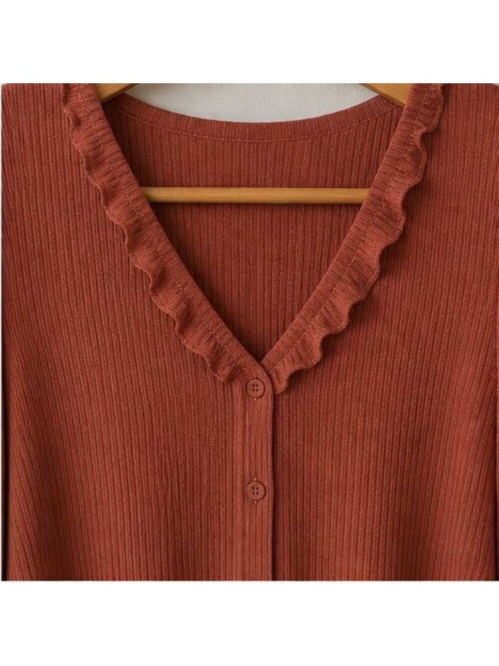 Rust Ruffle Blouse - Picture 4 of 6